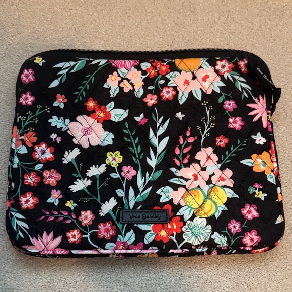 Vera Bradley Handbags - Vera Bradley Black Multicolor Floral Tablet Bag